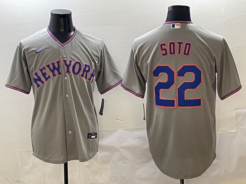 Men New York Mets #22 Soto Grey Second generation 2025 Nike MLB Jersey style 1->milwaukee brewers->MLB Jersey